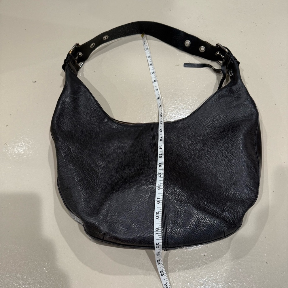 SOLD Vintage Banana Republic Black Leather Hobo Bag shoulder purse grunge everyd - Picture 12 of 16